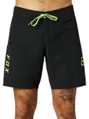 Fox Racing black/green board shorts swim trunks men’s size 36
